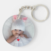 Porte-clés Élégant Script Godmère Etabli Date Photo (Dos)