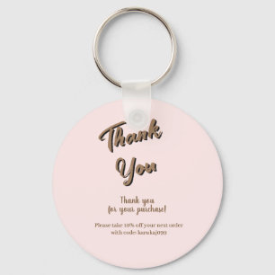 Porte-clés Élégant script merci carte cadeau rose blush