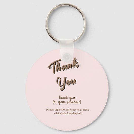 Porte-clés Élégant script merci carte cadeau rose blush (Recto)
