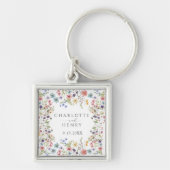 Porte-clés Élégant simple Fleur sauvage Mariage (Devant)