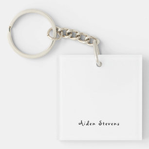 Porte-clés Élégant Simple Noir & Blanc Minimaliste