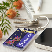 Porte-clés Élégant Sweet 16 Masquerade Masques Porte - clé (Devant droit)