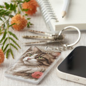 Porte-clés Elegant Tabby Cat (Devant droit)