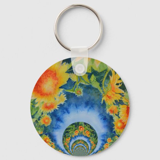 Porte-clés Élégant tournesol rétro bohème (Recto)