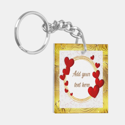 Porte-clés Élégant Valentines, Amour, Mariage d'anniversaire (Devant gauche)