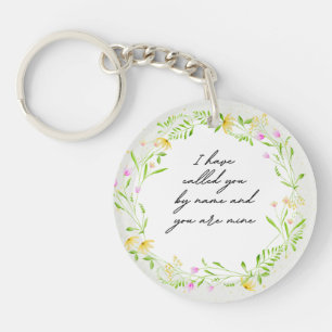 Porte-clés Élégant Verset Biblique Floraison Botanique Fleur