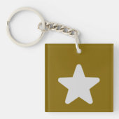 Porte-clés Élégant vert de la jungle avec WhiteStar (Devant)