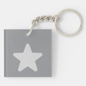 Porte-clés Élégant vert de la jungle avec WhiteStar (Dos)