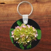 Porte-clés Elégant vert doux vert rose vert vert hydrangée (Recto)
