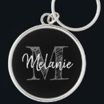 Porte-clés Elegant vintage typographiy monogram large premium<br><div class="desc">Elegant vintage typographiy monogram large premium keychain. Classy black and white key chain design with personalized name. Elegant matrice pour men, women and kids Monogrammed with your name initial letter. Small luxury Christmas ou Birthday venge idea for friends, family, papa, father, maman, mother, husband, wife, son, daughter, co worker, colleague,...</div>