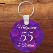 Porte-clés Élégant Violet 55 & Retraite (Recto)