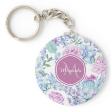 Élégant violet et bleu Succulent Floral avec nom