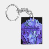 Porte-clés Elégant violet turquoise hydrangées florales (Devant gauche)