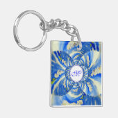 Porte-clés Elégante aquarelle blanche peinture d'orchidée flo (Devant gauche)