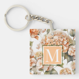 Porte-clés Elégante aquarelle blanche vert orange boho