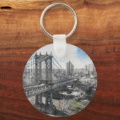 Porte-clés Elégante aquarelle Brooklyn Bridge NYC (Recto)