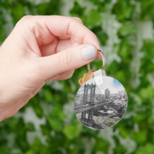 Porte-clés Elégante aquarelle Brooklyn Bridge NYC