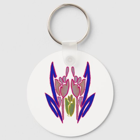 Porte-clés Elégante aquarelle Rose Imprimer (Recto)