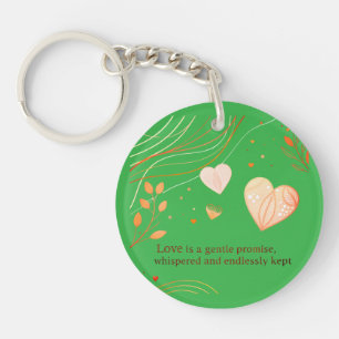 Porte-clés Élégante Art de l'Amour au Coeur d'Or 
