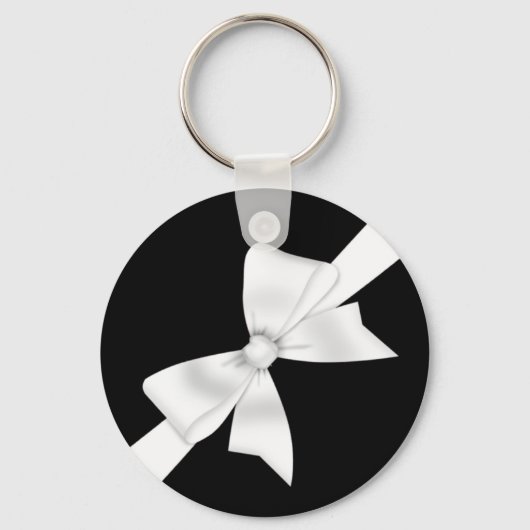 Porte-clés Elégante Bow blanche (Recto)