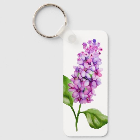 Porte-clés Élégante branche lilas aquarelle (Recto)