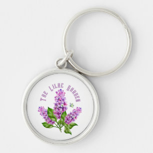 Porte-clés Élégante branche lilas aquarelle