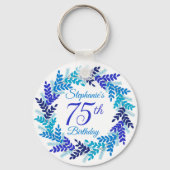 Porte-clés Élégante couronne bleue 75e anniversaire (Recto)
