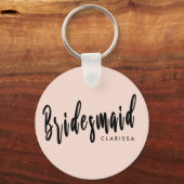 Porte-clés Élégante femme de chambre rose et noire (Recto)