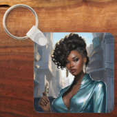 Porte-clés Élégante femme noire (Recto)