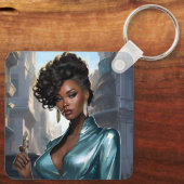 Porte-clés Élégante femme noire (Verso)