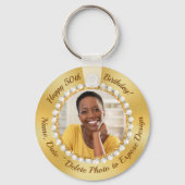 Porte-clés Elégante, fête du 50e anniversaire pour une femme (Recto)