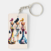 Porte-clés Élégante Fille Robe de Mariée Baby Shower (Dos)