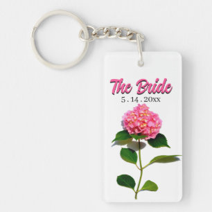 Porte-clés Élégante fleur rose florale hydrangea rose