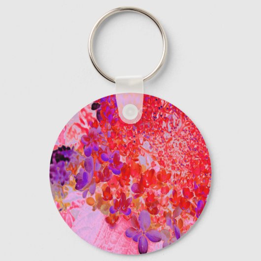 Porte-clés Élégante Hydrangea Limelight Violette et Orange (Recto)