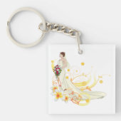 Porte-clés Élégante mariée florale Conception Mariage romanti (Devant)