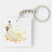 Porte-clés Élégante mariée florale Conception Mariage romanti (Dos)