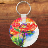 Porte-clés Elégante peinture abstraite à l'aquarelle rouge (Recto)