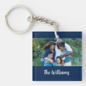 Porte-clés Élégante Photo Et Signature Familiale (Devant)