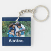 Porte-clés Élégante Photo Et Signature Familiale (Dos)