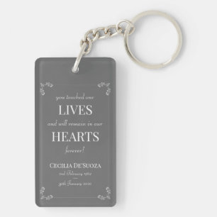 Porte-clés Élégante photo personnalisée en gris gris du So