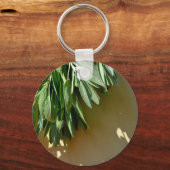 Porte-clés Elégante plante verte feuille sauge (Recto)