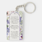 Porte-clés Élégante prière commémorative florale pourpre (Dos)
