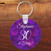 Porte-clés Élégante Purple 30 & Flirty Anniversaire (Recto)