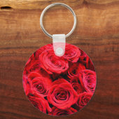 Porte-clés Élégante rose rouge fleurs rouges rouge floral rou (Recto)