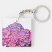Porte-clés Elégante rose violet bleu floral Meilleure maman j (Dos)