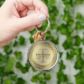 Porte-clés Élégantes échelles dorées de justice personnalisab (Main)