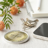 Porte-clés Élégantes échelles dorées de justice personnalisab (Côté)