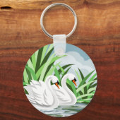 Porte-clés Élégants cygnes blancs (Recto)