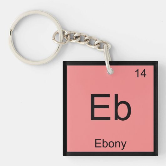 Porte-clés Élément Chimie de nom ébène Tableau périodique (Devant)