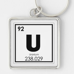 Porte-clés Élément chimique de l'uranium, symbole formule chi